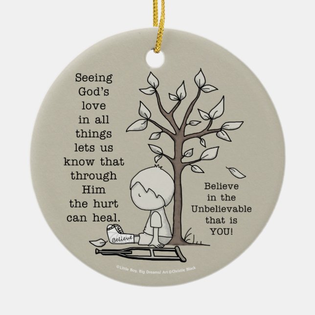 Hurts Can Heal Ceramic Tree Decoration (Front)