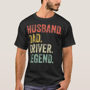 Hus Dad Driver Funny Driving  Truck Vintage  T-Shirt