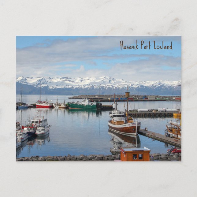 Husavik Port Iceland Holiday Postcard (Front)