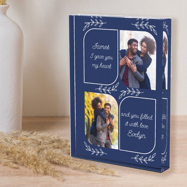 Husband 2 Vertical Photo Loving Words Personalised Block (Creator Uploaded)