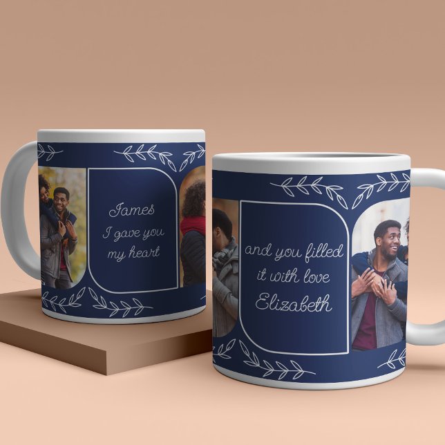Husband 3 Vertical Photo Loving Words Personalised Large Coffee Mug (Creator Uploaded)