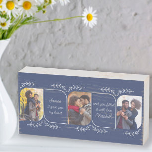 Husband 3 Vertical Photo Loving Words Personalised Wooden Box Sign