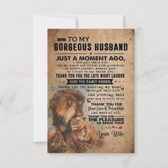 Husband A Moment To My Gorgeous Husband RSVP Card (Front)