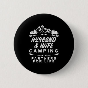 Husband And Wife Camping Matching Couple Camper Me 6 Cm Round Badge