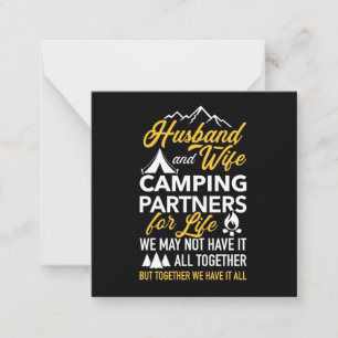 Husband And Wife Camping Partner For Life Card