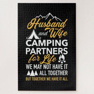 Husband And Wife Camping Partner For Life Jigsaw Puzzle