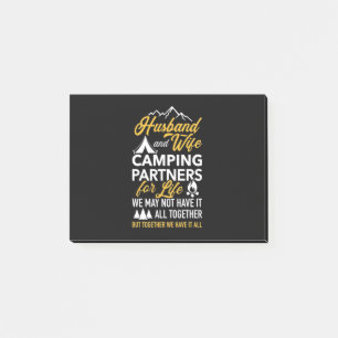Husband And Wife Camping Partner For Life Post-it Notes