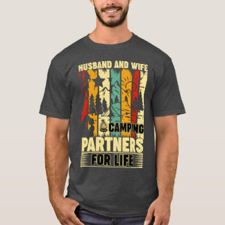 Husband and Wife camping partners for life funny T-Shirt