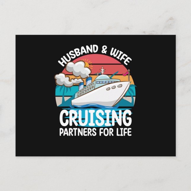Husband And Wife Cruising Partners For Life Postcard (Front)