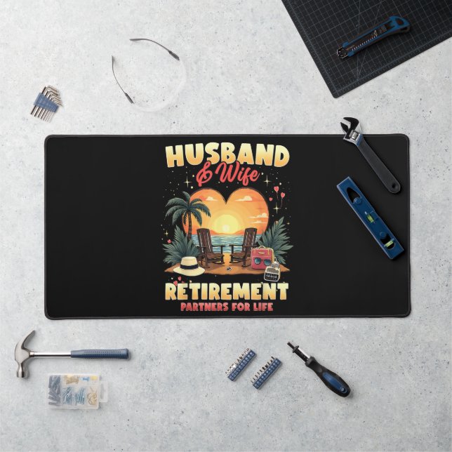 Husband and Wife Retirement Desk Mat (Workstation)