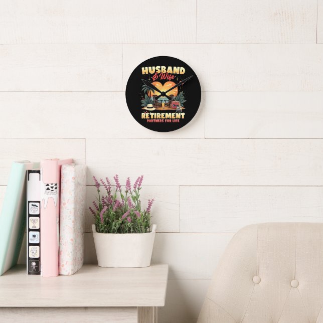 Husband and Wife Retirement Round Clock (Reading Room)