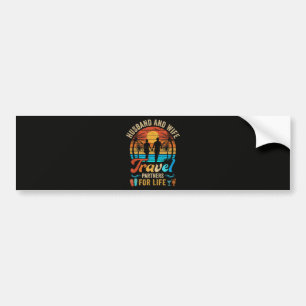 Husband and Wife Travel Partners for Life Beach Bumper Sticker