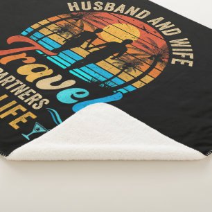Husband and Wife Travel Partners for Life Beach Sherpa Blanket