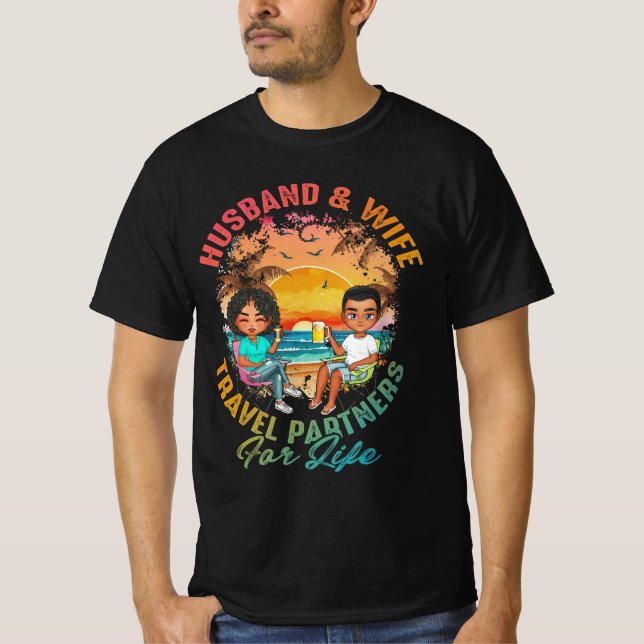 Husband And Wife Travel Partners For Life Beach Tr T-Shirt (Front)