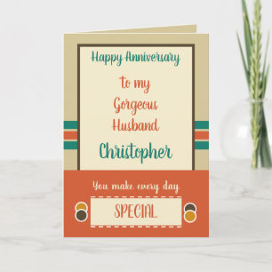 Husband Anniversary every day is special orange Card