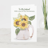 Husband Anniversary Sunflowers Pitcher Love