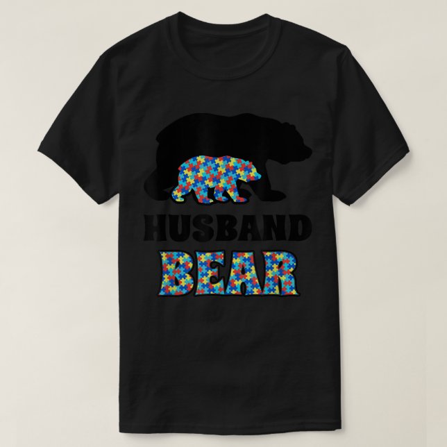 Husband Bear Autism Awareness  T-Shirt (Design Front)