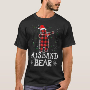 Husband Bear Red Plaid Family Matching Christmas P T-Shirt