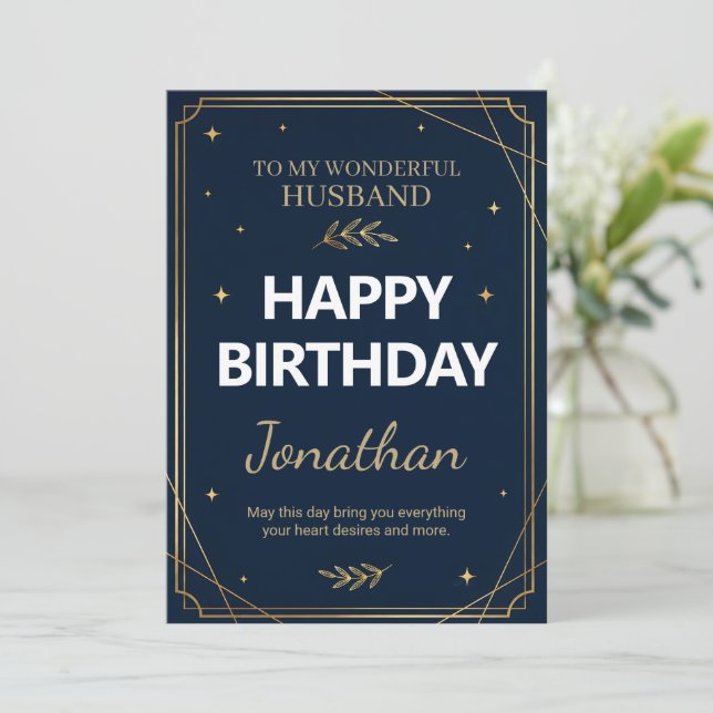 Husband Birthday Card Always & Forever (Standing Front)