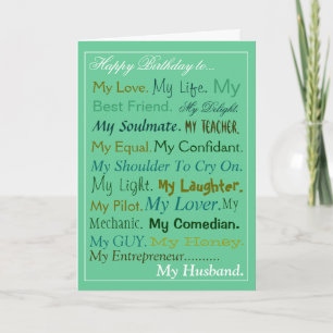 Husband birthday Card. sweetheart card. lover card