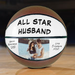 Husband Birthday Photo Personalised<br><div class="desc">A fun gift for the best husband ever who loves basketball. You can customise with a photo and personalise the "All Star Husband" text on the top,  a message on the left ("Happy Birthday, " "Happy Anniversary, " etc.),  and your signature and name on the right.</div>