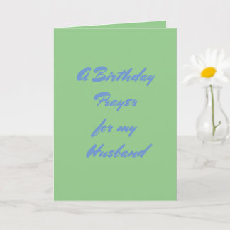 Husband birthday prayer. card