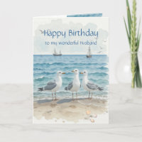 Husband Birthday, Romantic, Seagull Beach, Shore