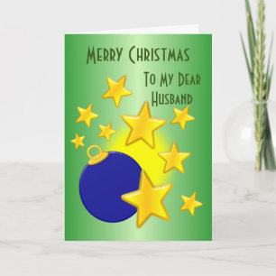 Husband Christmas Card Baubles And Stars