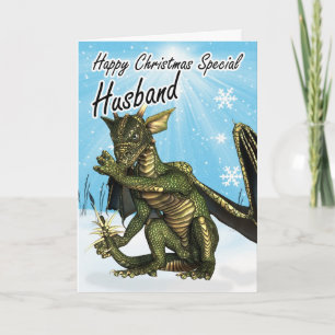 Husband Christmas card eith dragon