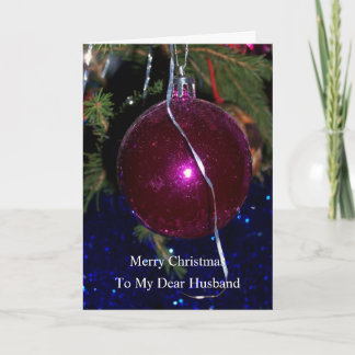 Husband Christmas Card Red Bauble Design
