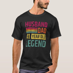Husband Dad 41 Year Old Legend Men's Birthday T-Shirt