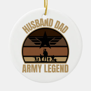 Husband Dad Army Legend Ceramic Tree Decoration