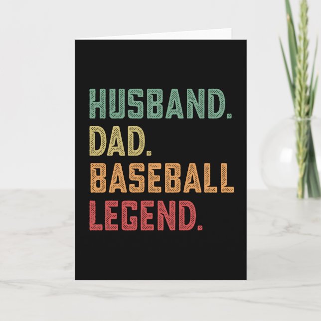 Husband Dad Baseball Legend sports Card (Front)