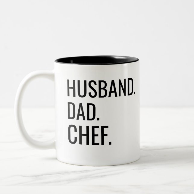 Husband Dad Chef Two-Tone Coffee Mug (Left)