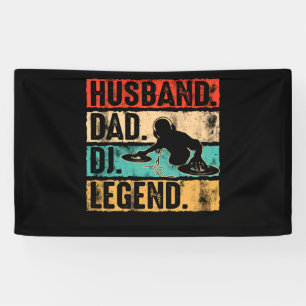 Husband Dad DJ Legend DJ Disc Jockey Music Player Banner