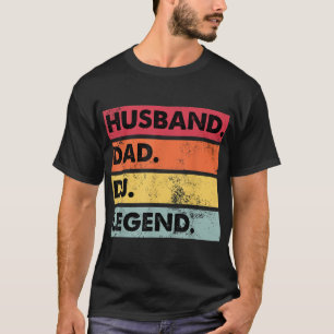 Husband Dad DJ Legend Funny DJ Disc Jockey Music P T-Shirt