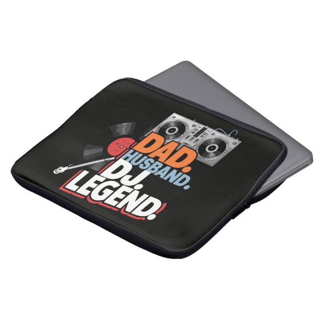 Husband Dad DJ Legend Laptop Sleeve (Front Top)