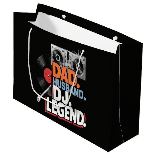 Husband Dad DJ Legend Large Gift Bag (Front Angled)