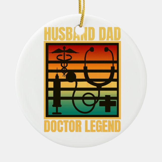 Husband Dad Doctor Legend Ceramic Tree Decoration (Front)