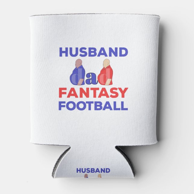 Husband Dad Fantasy Football Can Cooler (Front)