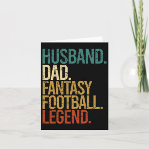 Husband Dad Fantasy Football Legend Funny Men Retr Card