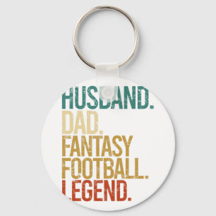 Husband Dad Fantasy Football Legend Funny Men Retr Key Ring