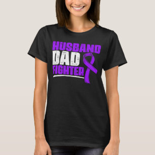 Husband Dad Fighter Lupus Purple Ribbon Lupus Awar T-Shirt