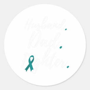 Husband Dad Fighter Polycystic Kidney Disease Pkd Classic Round Sticker