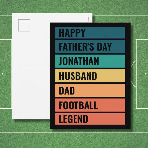 Husband Dad Football Legend Retro Father's Day  Holiday Postcard