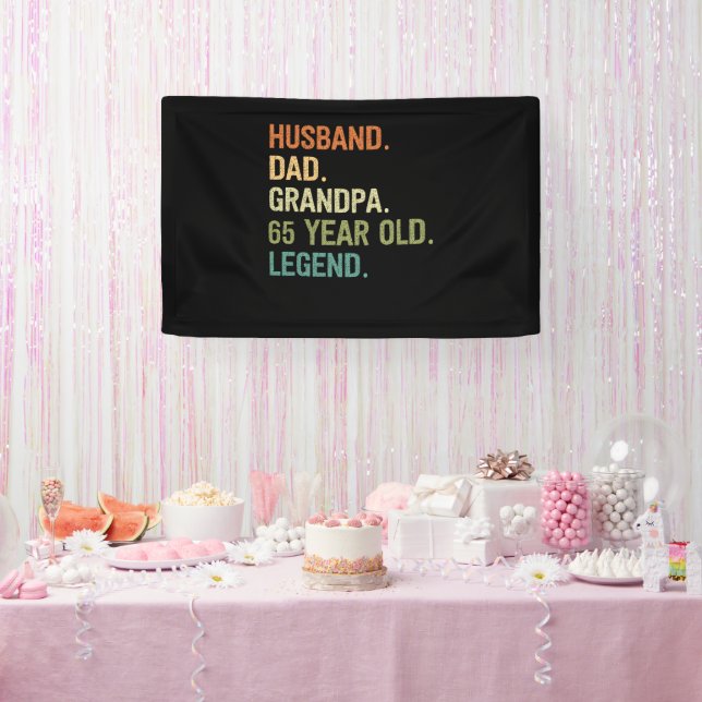 Husband dad grandpa 65 year old 65th birthday men banner (Party)