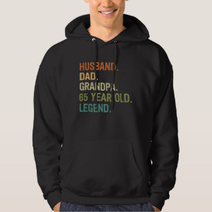 Husband dad grandpa 65 year old 65th birthday men hoodie