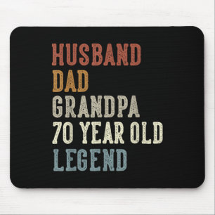 Husband Dad Grandpa 70 Year Old Legend 70th Birthd Mouse Pad