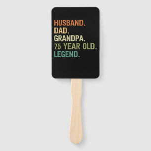 Husband dad grandpa 75 year old 75th birthday men hand fan