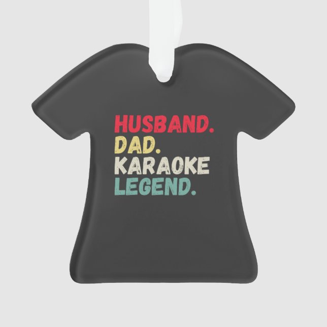 Husband dad karaoke legend vintage customized  ornament (Front)